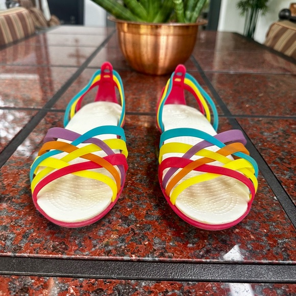 Women’s crocs Women's Huarache Flat Rubber Sandals size 10 - Picture 4 of 11